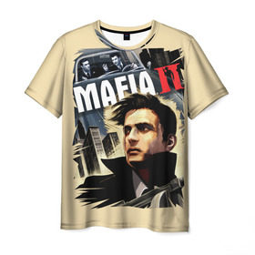 Мужская футболка 3D с принтом MAFIA 2 в Белгороде, 100% полиэфир | прямой крой, круглый вырез горловины, длина до линии бедер | Тематика изображения на принте: gangster | gun | mafia | гангстер | игра | мафия | оружия | сша | чикаго