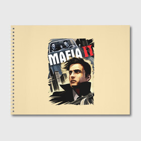 Альбом для рисования с принтом MAFIA 2 в Белгороде, 100% бумага
 | матовая бумага, плотность 200 мг. | gangster | gun | mafia | гангстер | игра | мафия | оружия | сша | чикаго