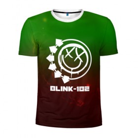 Мужская футболка 3D спортивная с принтом BLINK-180 SPACE STYLE в Белгороде, 100% полиэстер с улучшенными характеристиками | приталенный силуэт, круглая горловина, широкие плечи, сужается к линии бедра | 