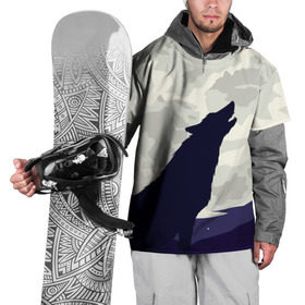 Накидка на куртку 3D с принтом Ночной житель в Белгороде, 100% полиэстер |  | волк | дикая | дикий | животное | лес | луна | ночь | собака | тьма