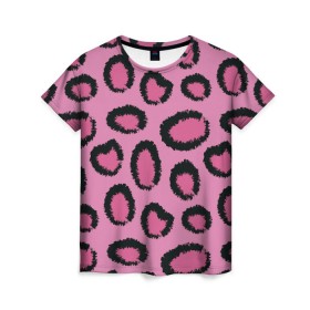 Женская футболка 3D с принтом Розовый гепард в Белгороде, 100% полиэфир ( синтетическое хлопкоподобное полотно) | прямой крой, круглый вырез горловины, длина до линии бедер | африка | животное | леопард