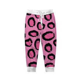 Детские брюки 3D с принтом Розовый гепард в Белгороде, 100% полиэстер | манжеты по низу, эластичный пояс регулируется шнурком, по бокам два кармана без застежек, внутренняя часть кармана из мелкой сетки | африка | животное | леопард