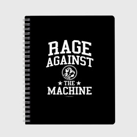 Тетрадь с принтом Rage Against the Machine в Белгороде, 100% бумага | 48 листов, плотность листов — 60 г/м2, плотность картонной обложки — 250 г/м2. Листы скреплены сбоку удобной пружинной спиралью. Уголки страниц и обложки скругленные. Цвет линий — светло-серый
 | rage against the machine | альтернативный | америка | американская рок группа | брэд уилк | жанр | зак де ла роча | калифорния | лос анджелес | метал | музыка | ню метал | рок | рэп метал | рэп рок | рэпкор | сша