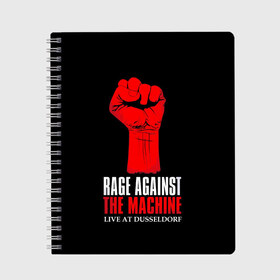 Тетрадь с принтом Rage Against the Machine в Белгороде, 100% бумага | 48 листов, плотность листов — 60 г/м2, плотность картонной обложки — 250 г/м2. Листы скреплены сбоку удобной пружинной спиралью. Уголки страниц и обложки скругленные. Цвет линий — светло-серый
 | rage against the machine | альтернативный | америка | американская рок группа | брэд уилк | жанр | зак де ла роча | калифорния | лос анджелес | метал | музыка | ню метал | рок | рэп метал | рэп рок | рэпкор | сша