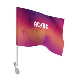 Флаг для автомобиля с принтом AC DC COLLECTION SPACE EDITION в Белгороде, 100% полиэстер | Размер: 30*21 см | ac dc | logo | music | pop | rock | usa | альтернатива | металл | музыка | музыкальный | поп | рок