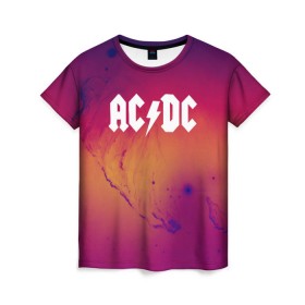 Женская футболка 3D с принтом AC DC COLLECTION SPACE EDITION в Белгороде, 100% полиэфир ( синтетическое хлопкоподобное полотно) | прямой крой, круглый вырез горловины, длина до линии бедер | ac dc | logo | music | pop | rock | usa | альтернатива | металл | музыка | музыкальный | поп | рок