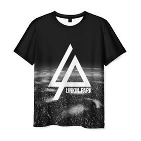 Мужская футболка 3D с принтом LINKIN PARK в Белгороде, 100% полиэфир | прямой крой, круглый вырез горловины, длина до линии бедер | linkin park | logo | music | pop | rock | альтернатива | металл | музыка | музыкальный | поп | рок | честер беннингтон