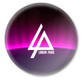 Значок с принтом LINKIN PARK MUSIC в Белгороде,  металл | круглая форма, металлическая застежка в виде булавки | linkin park | logo | music | pop | rock | альтернатива | металл | музыка | музыкальный | поп | рок | честер беннингтон