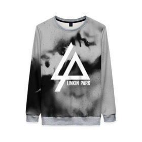 Женский свитшот 3D с принтом LINKIN PARK GRAY ABSTRACT ROCK в Белгороде, 100% полиэстер с мягким внутренним слоем | круглый вырез горловины, мягкая резинка на манжетах и поясе, свободная посадка по фигуре | Тематика изображения на принте: linkin park | logo | music | pop | rock | альтернатива | металл | музыка | музыкальный | поп | рок | честер беннингтон