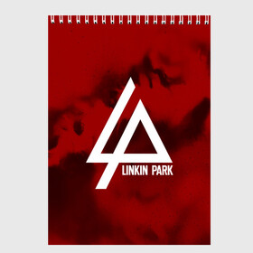 Скетчбук с принтом LINKIN PARK COLOR RED MUSIC в Белгороде, 100% бумага
 | 48 листов, плотность листов — 100 г/м2, плотность картонной обложки — 250 г/м2. Листы скреплены сверху удобной пружинной спиралью | linkin park | logo | music | pop | rock | альтернатива | металл | музыка | музыкальный | поп | рок | честер беннингтон