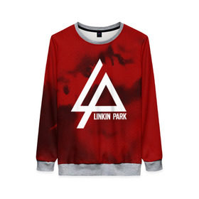 Женский свитшот 3D с принтом LINKIN PARK COLOR RED MUSIC в Белгороде, 100% полиэстер с мягким внутренним слоем | круглый вырез горловины, мягкая резинка на манжетах и поясе, свободная посадка по фигуре | linkin park | logo | music | pop | rock | альтернатива | металл | музыка | музыкальный | поп | рок | честер беннингтон