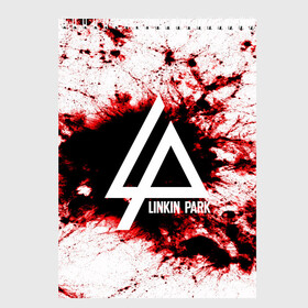 Скетчбук с принтом LINKIN PARK BLOOD COLLECTION в Белгороде, 100% бумага
 | 48 листов, плотность листов — 100 г/м2, плотность картонной обложки — 250 г/м2. Листы скреплены сверху удобной пружинной спиралью | linkin park | logo | music | pop | rock | альтернатива | металл | музыка | музыкальный | поп | рок | честер беннингтон