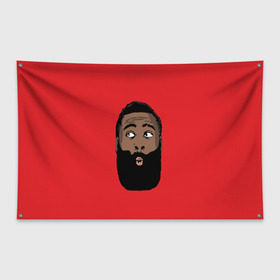 Флаг-баннер с принтом James Harden в Белгороде, 100% полиэстер | размер 67 х 109 см, плотность ткани — 95 г/м2; по краям флага есть четыре люверса для крепления | 13 | fear the beard | houston rockets | mvp | nba | баскетбол | джеймс харден | нба | хьюстон рокетс