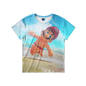 Детская футболка 3D с принтом Super Mario Odyssey в Белгороде, 100% гипоаллергенный полиэфир | прямой крой, круглый вырез горловины, длина до линии бедер, чуть спущенное плечо, ткань немного тянется | nintendo | super mario odyssey | марио | нинтендо