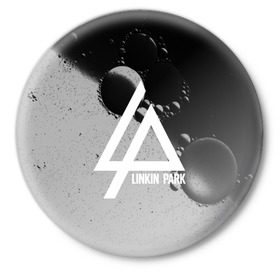 Значок с принтом linkin park в Белгороде,  металл | круглая форма, металлическая застежка в виде булавки | 