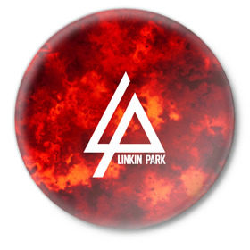 Значок с принтом LINKIN PARK FIRE MUSIC 2018 в Белгороде,  металл | круглая форма, металлическая застежка в виде булавки | linkin park | logo | music | pop | rock | альтернатива | металл | музыка | музыкальный | поп | рок | честер беннингтон