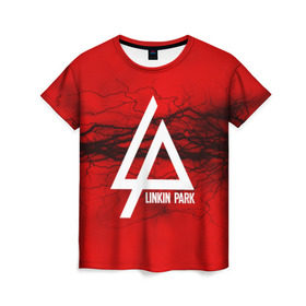 Женская футболка 3D с принтом LINKIN PARK lightning red в Белгороде, 100% полиэфир ( синтетическое хлопкоподобное полотно) | прямой крой, круглый вырез горловины, длина до линии бедер | linkin park | logo | music | pop | rock | альтернатива | металл | музыка | музыкальный | поп | рок | честер беннингтон