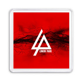 Магнит 55*55 с принтом LINKIN PARK lightning red в Белгороде, Пластик | Размер: 65*65 мм; Размер печати: 55*55 мм | linkin park | logo | music | pop | rock | альтернатива | металл | музыка | музыкальный | поп | рок | честер беннингтон