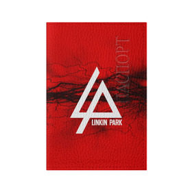 Обложка для паспорта матовая кожа с принтом LINKIN PARK lightning red в Белгороде, натуральная матовая кожа | размер 19,3 х 13,7 см; прозрачные пластиковые крепления | linkin park | logo | music | pop | rock | альтернатива | металл | музыка | музыкальный | поп | рок | честер беннингтон