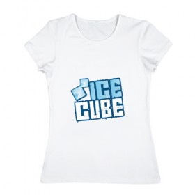 Женская футболка хлопок с принтом Ice Cube в Белгороде, 100% хлопок | прямой крой, круглый вырез горловины, длина до линии бедер, слегка спущенное плечо | hip hop | hiphop | ice cube | mc | n.w.a | rap | айс | гангса | джексон | западное побережье | куб | кубе | кубик льда | кьюб | мс | о ши | оши | реп | репер | речитатив | рэп | рэпер | хип | хипхоп | хоп