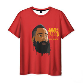Мужская футболка 3D с принтом James Harden в Белгороде, 100% полиэфир | прямой крой, круглый вырез горловины, длина до линии бедер | fear the beard | houston rockets | nba | rise sports | баскетбол | джеймс харден | нба | хьюстон рокетс