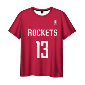 Мужская футболка 3D с принтом Houston Rockets в Белгороде, 100% полиэфир | прямой крой, круглый вырез горловины, длина до линии бедер | 13 | fear the beard | houston rockets | nba | rise sports | баскетбол | баскетбольная | джеймс харден | нба | номер | спортивная | форма | хьюстон рокетс