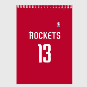 Скетчбук с принтом Houston Rockets в Белгороде, 100% бумага
 | 48 листов, плотность листов — 100 г/м2, плотность картонной обложки — 250 г/м2. Листы скреплены сверху удобной пружинной спиралью | 13 | fear the beard | houston rockets | nba | rise sports | баскетбол | баскетбольная | джеймс харден | нба | номер | спортивная | форма | хьюстон рокетс
