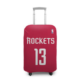 Чехол для чемодана 3D с принтом Houston Rockets в Белгороде, 86% полиэфир, 14% спандекс | двустороннее нанесение принта, прорези для ручек и колес | 13 | fear the beard | houston rockets | nba | rise sports | баскетбол | баскетбольная | джеймс харден | нба | номер | спортивная | форма | хьюстон рокетс
