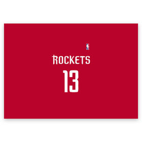 Поздравительная открытка с принтом Houston Rockets в Белгороде, 100% бумага | плотность бумаги 280 г/м2, матовая, на обратной стороне линовка и место для марки
 | 13 | fear the beard | houston rockets | nba | rise sports | баскетбол | баскетбольная | джеймс харден | нба | номер | спортивная | форма | хьюстон рокетс