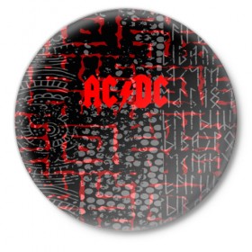 Значок с принтом AC DC inferno collection в Белгороде,  металл | круглая форма, металлическая застежка в виде булавки | 