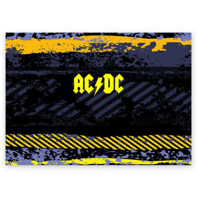 Поздравительная открытка с принтом AC DC STREET COLLECTION в Белгороде, 100% бумага | плотность бумаги 280 г/м2, матовая, на обратной стороне линовка и место для марки
 | Тематика изображения на принте: ac dc | logo | music | pop | rock | альтернатива | металл | музыка | музыкальный | поп | рок