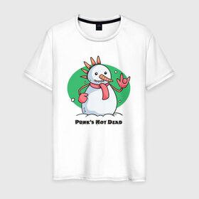 Мужская футболка хлопок с принтом Punk’s Not Dead в Белгороде, 100% хлопок | прямой крой, круглый вырез горловины, длина до линии бедер, слегка спущенное плечо. | punks | панк | рок | снеговик