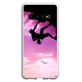 Чехол для Samsung Galaxy S10 с принтом climbing в Белгороде, Силикон | Область печати: задняя сторона чехла, без боковых панелей | adrenaline | extreme | hiking | mountaineering | mountains | risk | rock climb | rocks | sport | адреналин | альпинизм | высота | горы | риск | скалолазание | скалы | спорт | туризм | экстрим