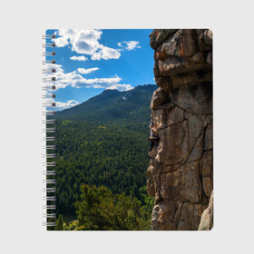 Тетрадь с принтом climbing в Белгороде, 100% бумага | 48 листов, плотность листов — 60 г/м2, плотность картонной обложки — 250 г/м2. Листы скреплены сбоку удобной пружинной спиралью. Уголки страниц и обложки скругленные. Цвет линий — светло-серый
 | Тематика изображения на принте: adrenaline | extreme | hiking | mountaineering | mountains | risk | rock climb | rocks | sport | адреналин | альпинизм | высота | горы | риск | скалолазание | скалы | спорт | туризм | экстрим