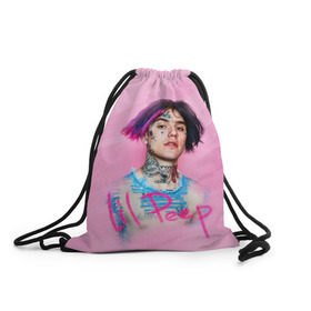 Рюкзак-мешок 3D с принтом Lil Pink в Белгороде, 100% полиэстер | плотность ткани — 200 г/м2, размер — 35 х 45 см; лямки — толстые шнурки, застежка на шнуровке, без карманов и подкладки | lil peep | rap | густав ор | лил пип | рэп