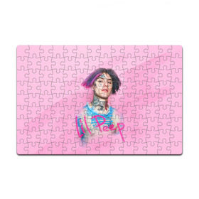 Пазл магнитный 126 элементов с принтом Lil Pink в Белгороде, полимерный материал с магнитным слоем | 126 деталей, размер изделия —  180*270 мм | Тематика изображения на принте: lil peep | rap | густав ор | лил пип | рэп