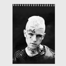 Скетчбук с принтом Rip Peep в Белгороде, 100% бумага
 | 48 листов, плотность листов — 100 г/м2, плотность картонной обложки — 250 г/м2. Листы скреплены сверху удобной пружинной спиралью | lil peep | rap | густав ор | лил пип | рэп