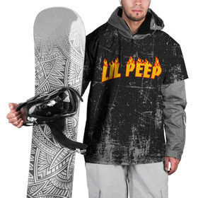 Накидка на куртку 3D с принтом Lil Fire Peep в Белгороде, 100% полиэстер |  | lil peep | rap | густав ор | лил пип | рэп