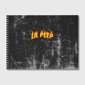 Альбом для рисования с принтом Lil Fire Peep в Белгороде, 100% бумага
 | матовая бумага, плотность 200 мг. | Тематика изображения на принте: lil peep | rap | густав ор | лил пип | рэп