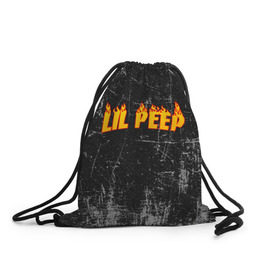 Рюкзак-мешок 3D с принтом Lil Fire Peep в Белгороде, 100% полиэстер | плотность ткани — 200 г/м2, размер — 35 х 45 см; лямки — толстые шнурки, застежка на шнуровке, без карманов и подкладки | lil peep | rap | густав ор | лил пип | рэп