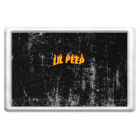 Магнит 45*70 с принтом Lil Fire Peep в Белгороде, Пластик | Размер: 78*52 мм; Размер печати: 70*45 | Тематика изображения на принте: lil peep | rap | густав ор | лил пип | рэп