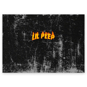 Поздравительная открытка с принтом Lil Fire Peep в Белгороде, 100% бумага | плотность бумаги 280 г/м2, матовая, на обратной стороне линовка и место для марки
 | Тематика изображения на принте: lil peep | rap | густав ор | лил пип | рэп