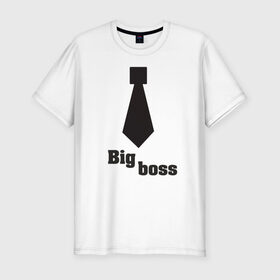 Мужская футболка премиум с принтом Big boss в Белгороде, 92% хлопок, 8% лайкра | приталенный силуэт, круглый вырез ворота, длина до линии бедра, короткий рукав | 