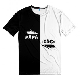 Мужская футболка 3D с принтом Papa Roach в Белгороде, 100% полиэфир | прямой крой, круглый вырез горловины, длина до линии бедер | papa roach | roach | папа роач | папароач | папароч | роач | роч