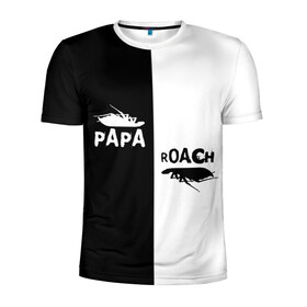 Мужская футболка 3D спортивная с принтом Papa Roach в Белгороде, 100% полиэстер с улучшенными характеристиками | приталенный силуэт, круглая горловина, широкие плечи, сужается к линии бедра | papa roach | roach | папа роач | папароач | папароч | роач | роч