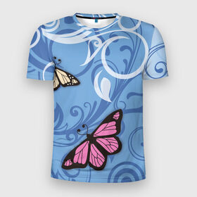 Мужская футболка 3D спортивная с принтом Чудо природы в Белгороде, 100% полиэстер с улучшенными характеристиками | приталенный силуэт, круглая горловина, широкие плечи, сужается к линии бедра | бабочки | волшебство | крылья | насекомое | полет | природа | сказка | цветное | яркое