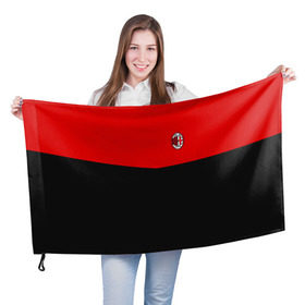 Флаг 3D с принтом AC MILAN в Белгороде, 100% полиэстер | плотность ткани — 95 г/м2, размер — 67 х 109 см. Принт наносится с одной стороны | ac milan | fc | fc milan | football | milan | soccer | белый | клуб | красный | милан | спорт | спортивные | фк | футбол | цвет.логотип | черный | эмблема