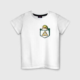 Детская футболка хлопок с принтом Трифорс в Белгороде, 100% хлопок | круглый вырез горловины, полуприлегающий силуэт, длина до линии бедер | legend of zelda | link | зельда | линк