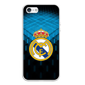 Чехол для iPhone 5/5S матовый с принтом Real Madrid 2018 Original в Белгороде, Силикон | Область печати: задняя сторона чехла, без боковых панелей | emirates | fc | real madrid | геометрия | реал мадрид | футбольный клуб | эмблема