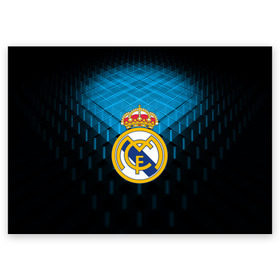 Поздравительная открытка с принтом Real Madrid 2018 Original в Белгороде, 100% бумага | плотность бумаги 280 г/м2, матовая, на обратной стороне линовка и место для марки
 | Тематика изображения на принте: emirates | fc | real madrid | геометрия | реал мадрид | футбольный клуб | эмблема